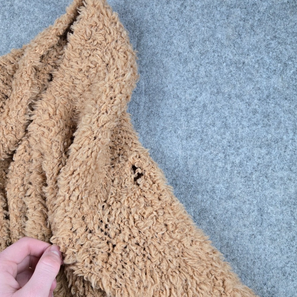 R13 Teddy Bear Cardigan Womens XS Oatmeal Brown Fuzzy Wool Blend Longline Grunge - Picture 6 of 16
